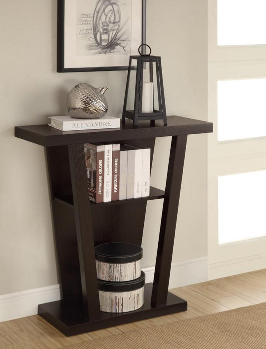 Evanna - Evanna 2-shelf Console Table Cappuccino