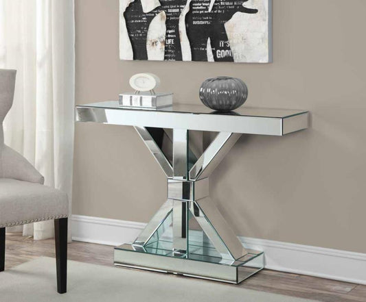 Lurlynn - Lurlynn X-shaped Base Console Table Clear Mirror