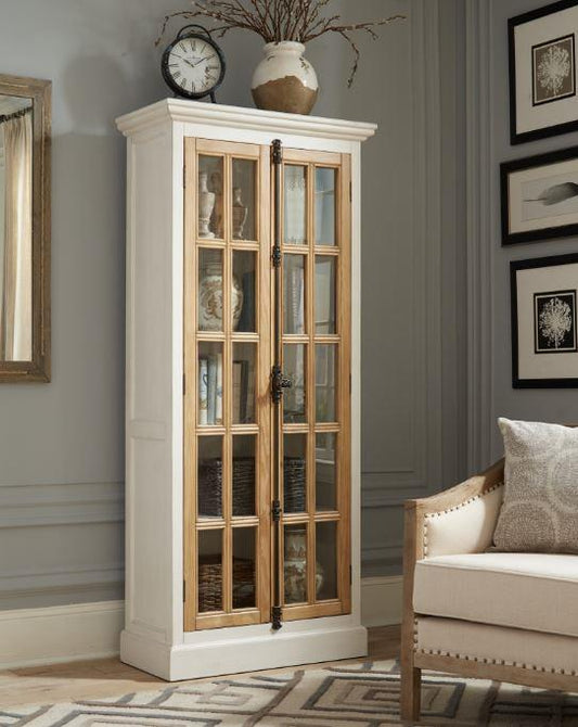 Tammi - Tammi 2-door Tall Cabinet Antique White and Brown