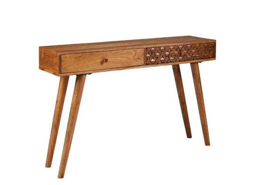 Lotus - Lotus 2-drawer Console Table Natural Brown