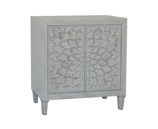 Clarkia - Clarkia Accent Cabinet with Floral Carved Door White