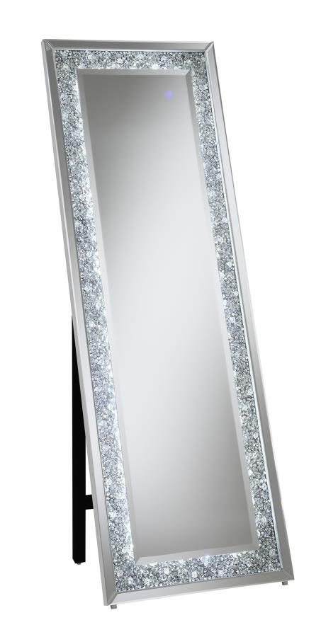 Carisi - Carisi Rectangular Standing Mirror with LED Lighting Silver