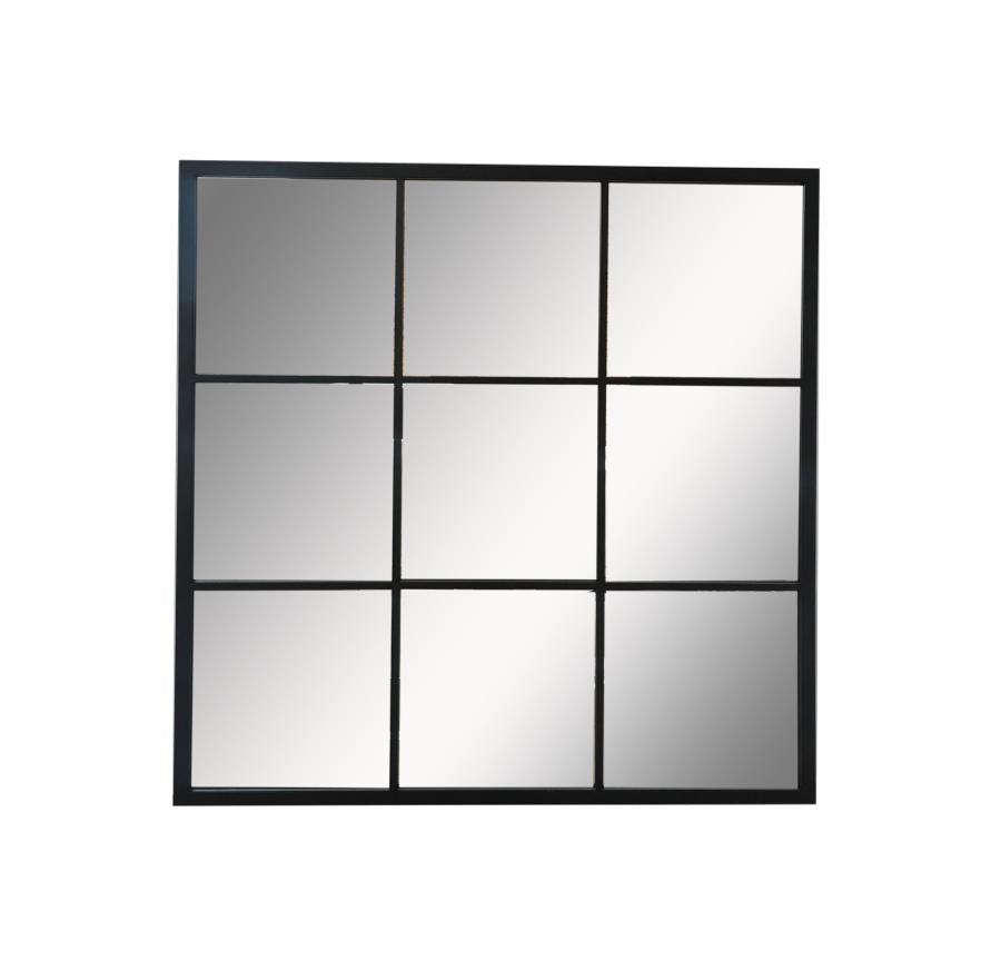 Quetzal - Quetzal Square Window Pane Wall Mirror Black
