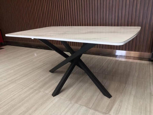 Paulita - Paulita Rectangular Dining Table White and Gunmetal