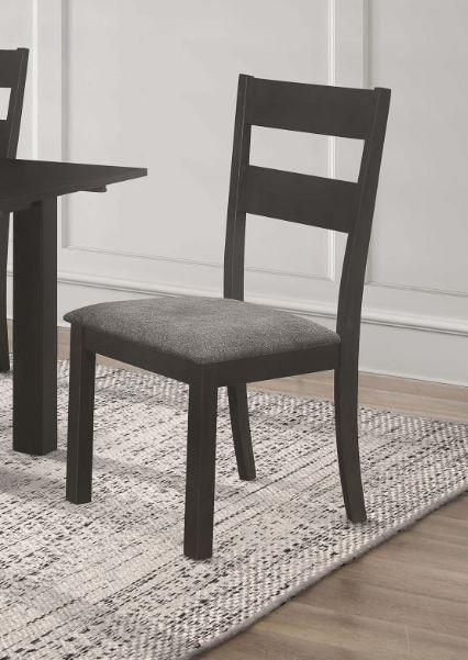 Jakob - Jakob Upholstered Side Chairs with Ladder Back (Set of 2) Grey and Black