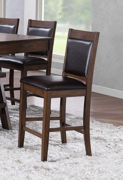 Dewey - Dewey Upholstered Counter Height Chairs with Footrest (Set of 2) Brown and Walnut