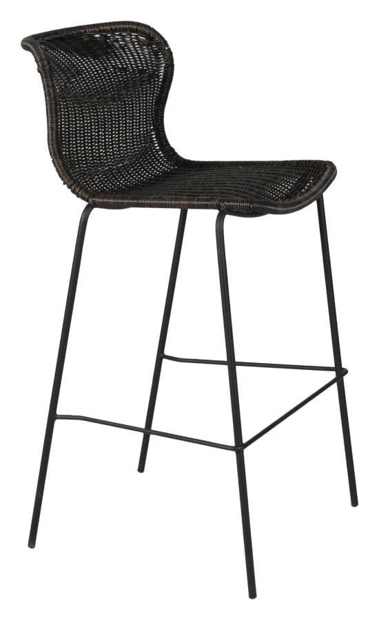 Mckinley - McKinley Upholstered Bar Stools with Footrest (Set of 2) Brown and Sandy Black