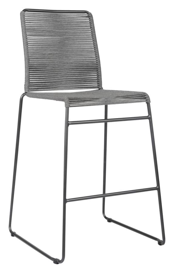 Kai - Kai Upholstered Bar Stools with Footrest (Set of 2) Charcoal and Gunmetal