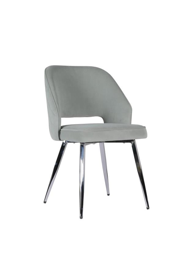 Hastings - Hastings Upholstered Dining Chairs with Open Back (Set of 2) Grey and Chrome