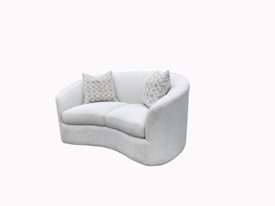 Rainn - Rainn Upholstered Tight Back Loveseat Latte