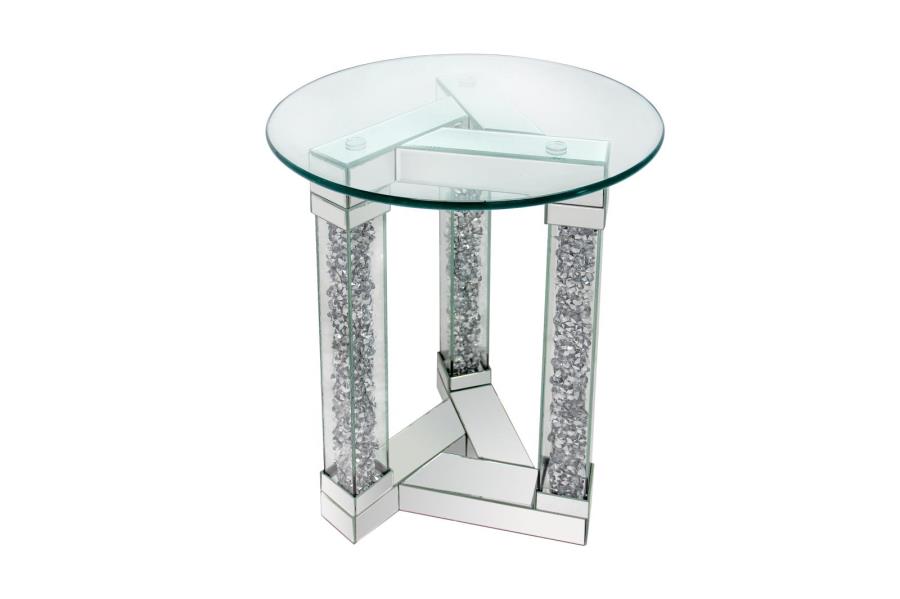 Octave - Octave Square Post Legs Round End Table Mirror