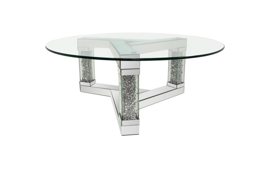 Octave - Octave Square Post Legs Round Coffee Table Mirror