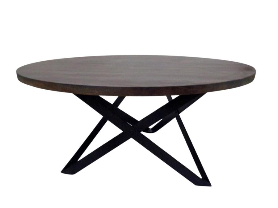 Zack - Zack Round Coffee Table Smokey Grey and Black