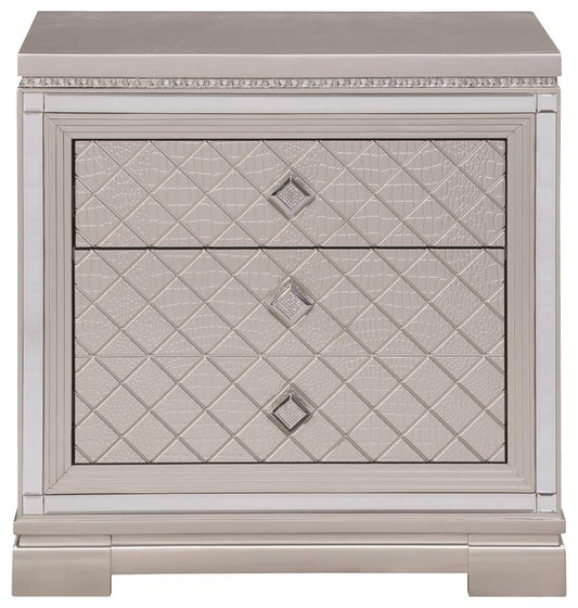 Eleanor - Eleanor Rectangular 2-drawer Nightstand Metallic