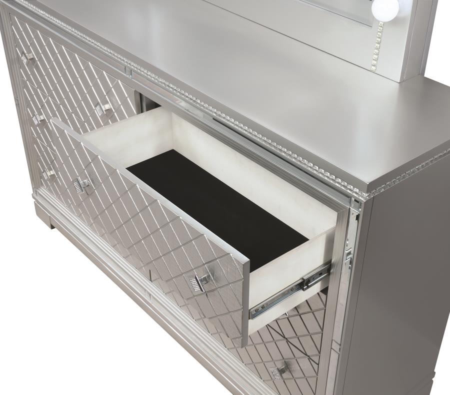 Eleanor - Eleanor Rectangular 6-drawer Dresser Metallic