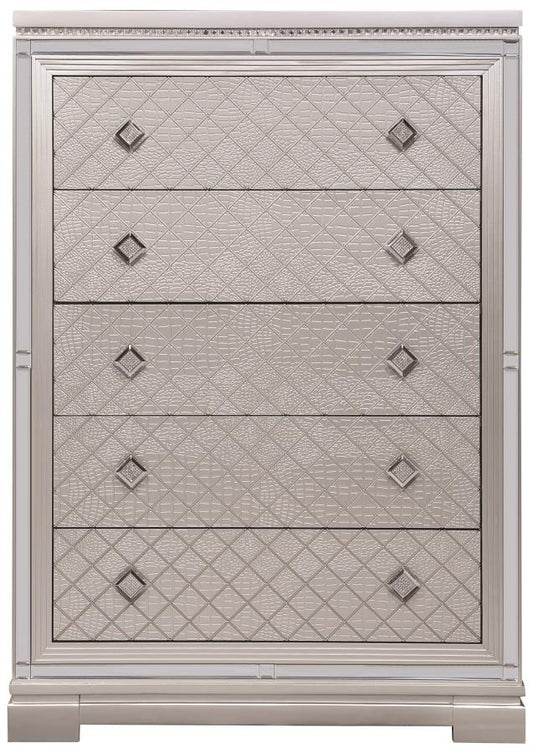 Eleanor - Eleanor Rectangular 5-drawer Chest Metallic