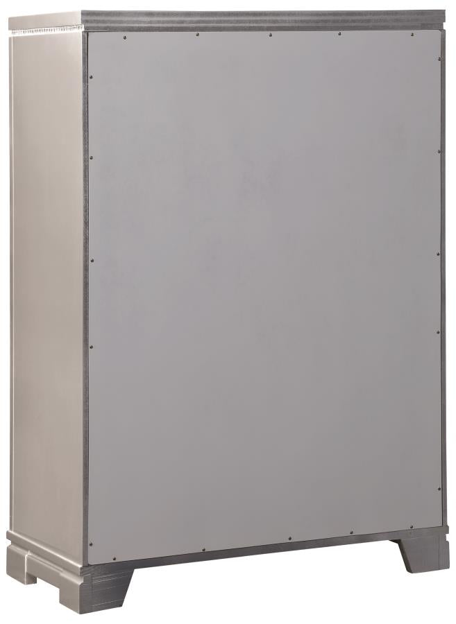 Eleanor - Eleanor Rectangular 5-drawer Chest Metallic