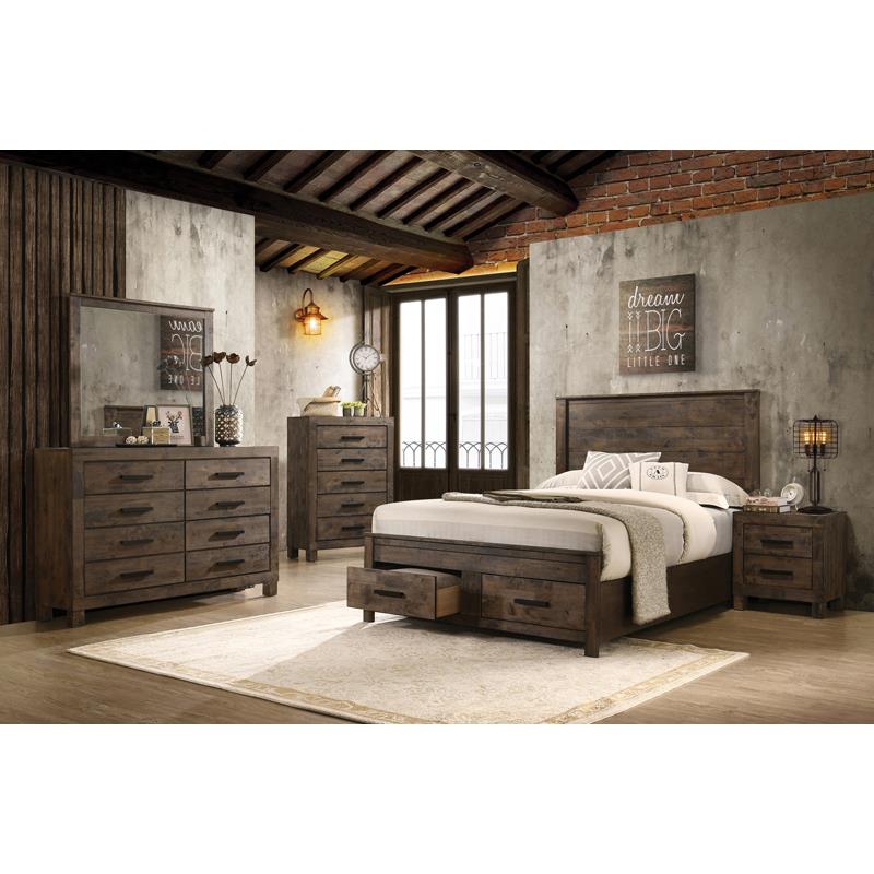 Woodmont - Woodmont California King Storage Bedroom Set Rustic Golden Brown