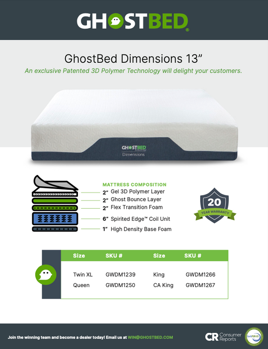 GhostBed Dimensions 13"