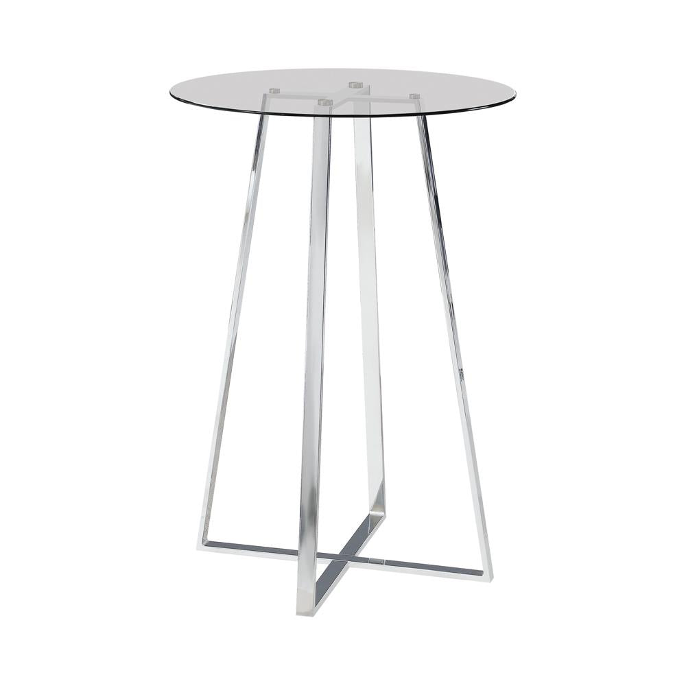 Zanella - Zanella Glass Top Bar Table Chrome