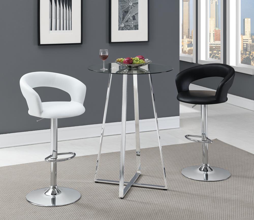 Zanella - Zanella Glass Top Bar Table Chrome