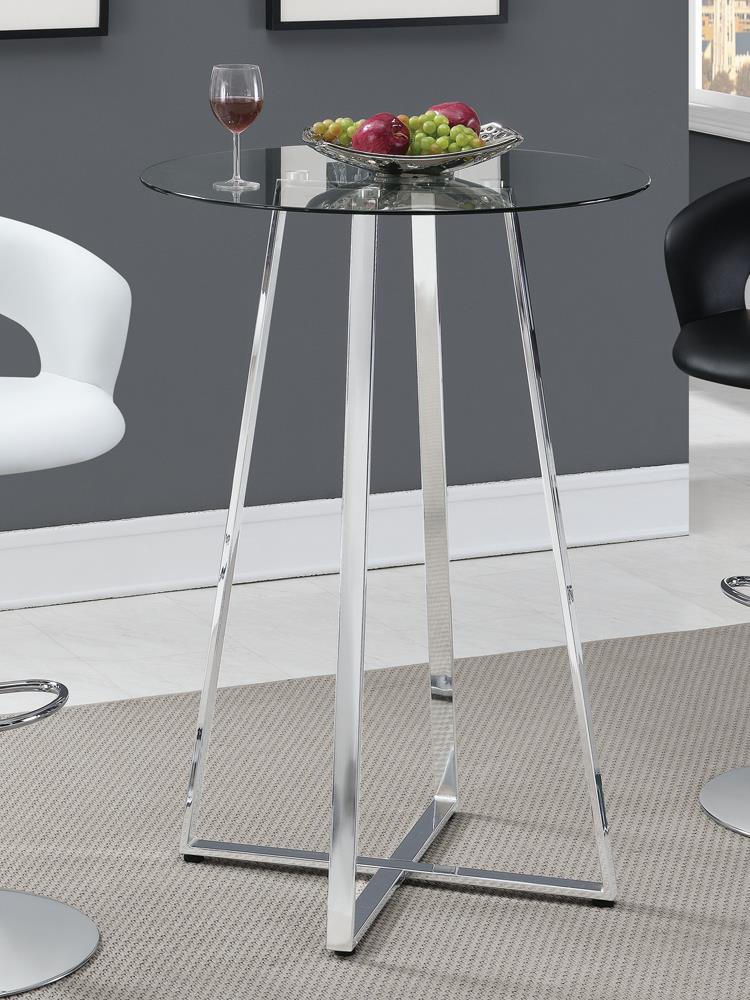 Zanella - Zanella Glass Top Bar Table Chrome