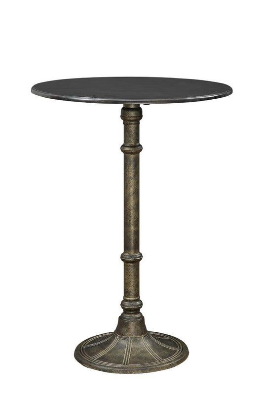 Danbury - Danbury Round Bar Table Dark Russet and Antique Bronze