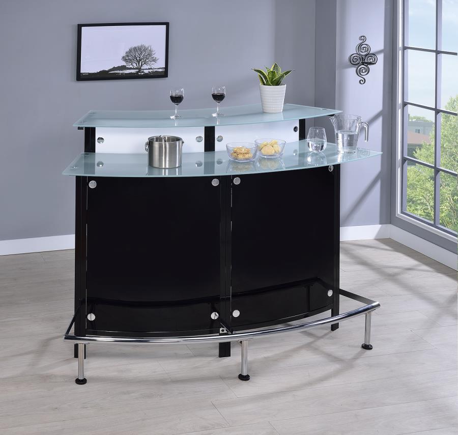 Keystone - Keystone Glass Top Bar Unit Black