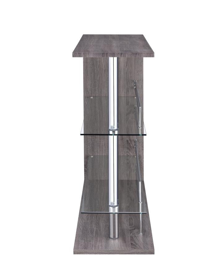 Prescott - Prescott Rectangular 2-shelf Bar Unit Grey
