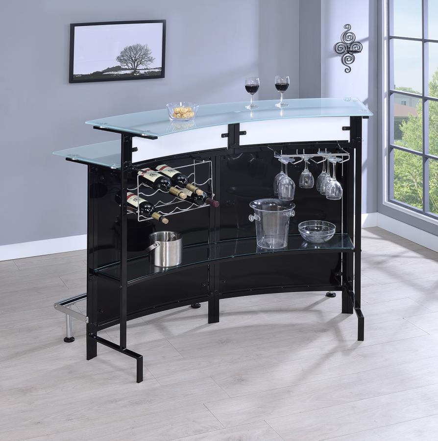 Keystone - Keystone Glass Top Bar Unit Black