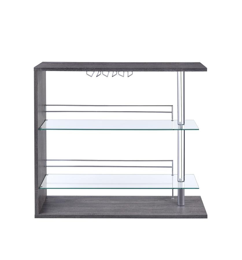Prescott - Prescott Rectangular 2-shelf Bar Unit Grey