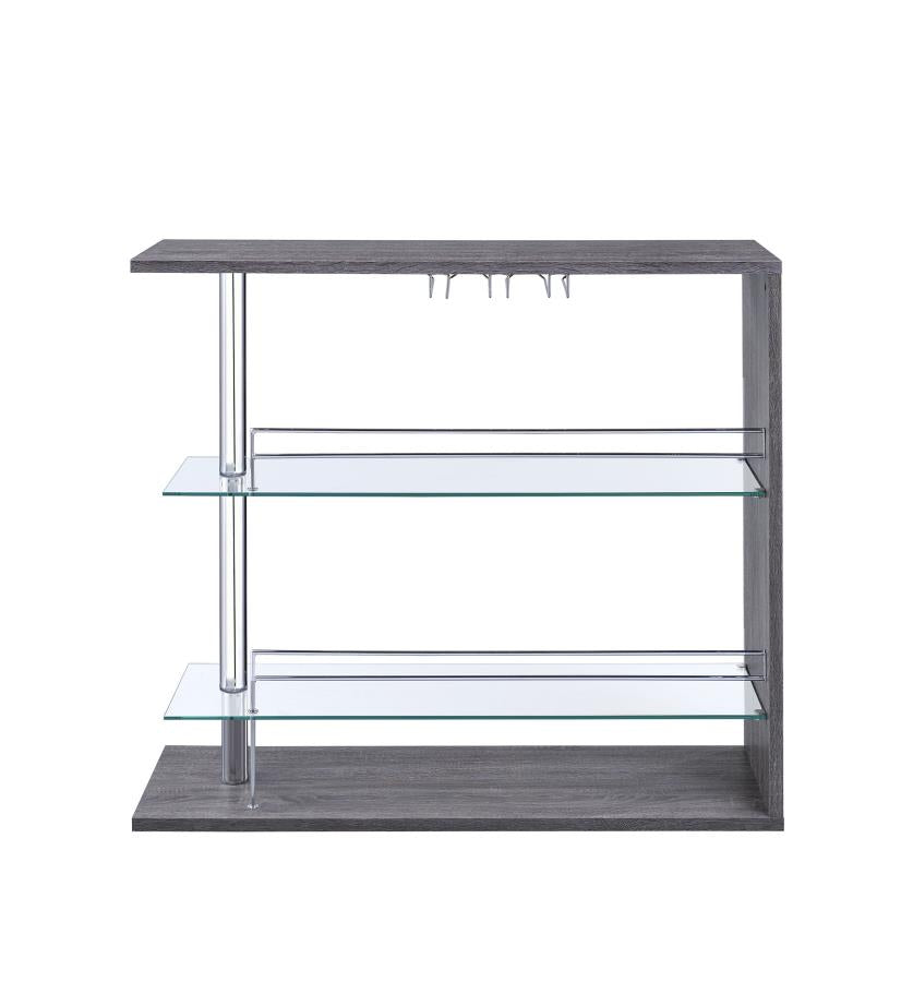 Prescott - Prescott Rectangular 2-shelf Bar Unit Grey
