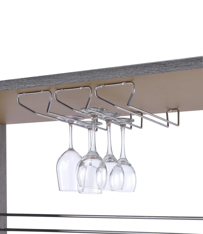 Prescott - Prescott Rectangular 2-shelf Bar Unit Grey