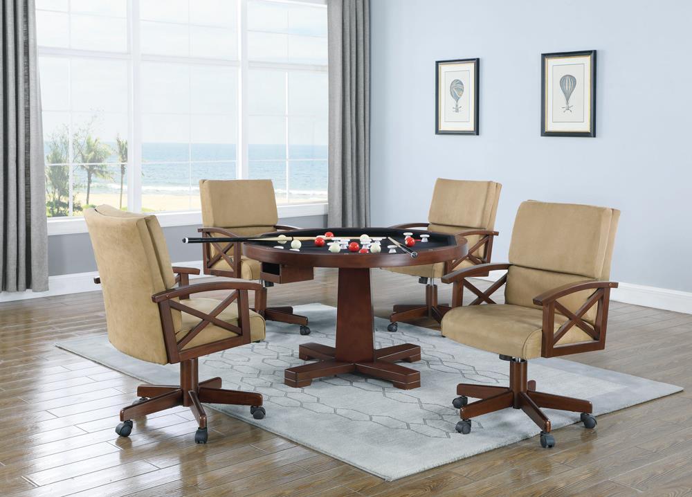 Marietta - Marietta Round Wooden Game Table Tobacco