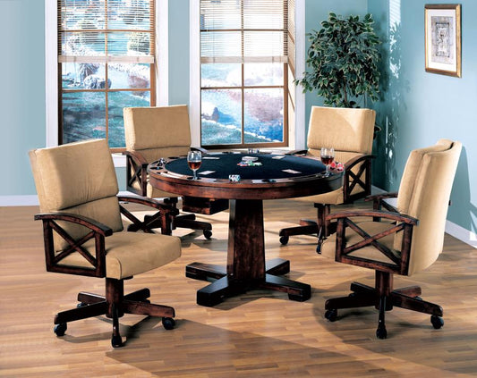 Marietta - Marietta 5-piece Game Table Set Tobacco and Tan