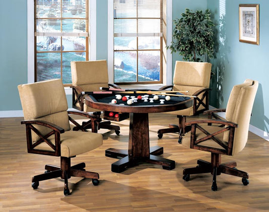 Marietta - Marietta 5-piece Game Table Set Tobacco and Tan