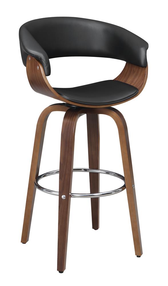 Zion - Zion Upholstered Swivel Bar Stool Walnut and Black