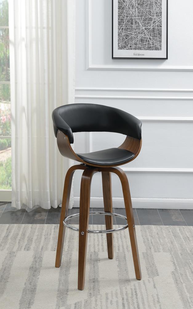 Zion - Zion Upholstered Swivel Bar Stool Walnut and Black