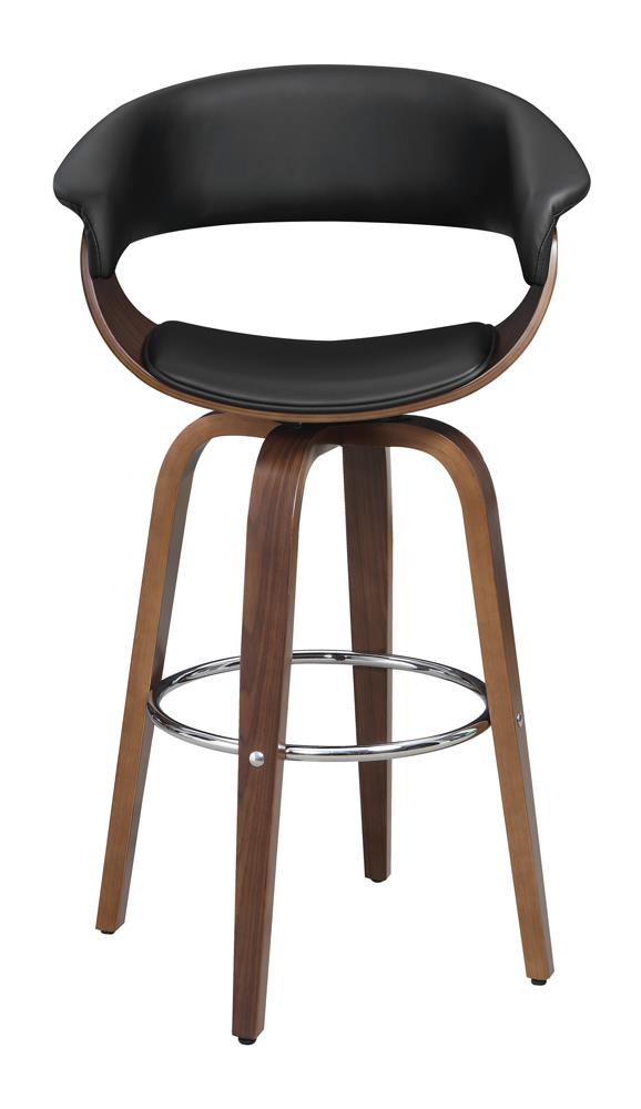 Zion - Zion Upholstered Swivel Bar Stool Walnut and Black