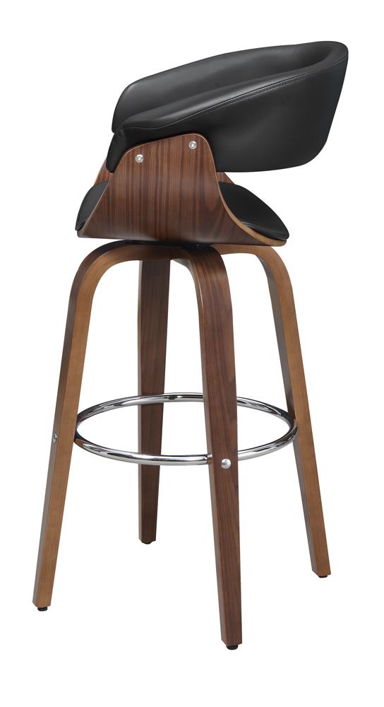 Zion - Zion Upholstered Swivel Bar Stool Walnut and Black