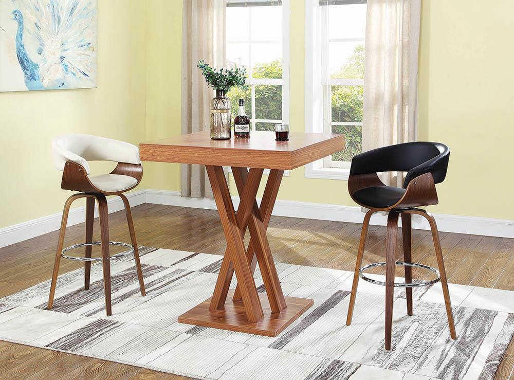 Zion - Zion Upholstered Swivel Bar Stool Walnut and Black