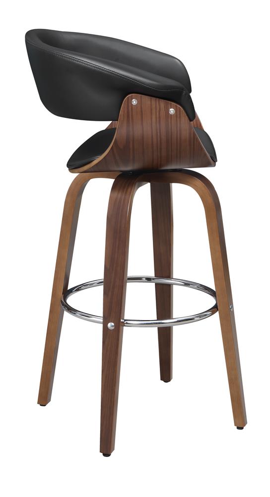Zion - Zion Upholstered Swivel Bar Stool Walnut and Black