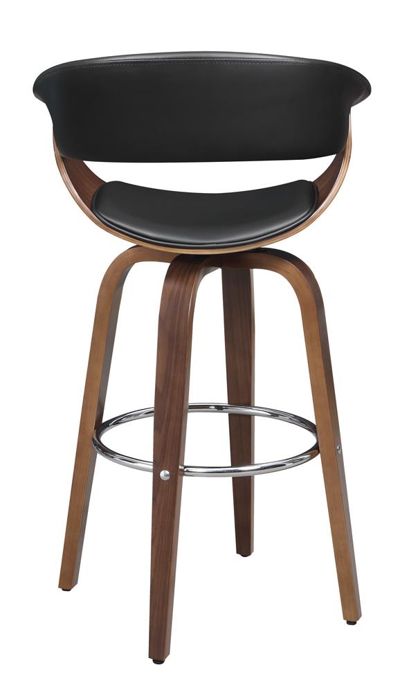 Zion - Zion Upholstered Swivel Bar Stool Walnut and Black