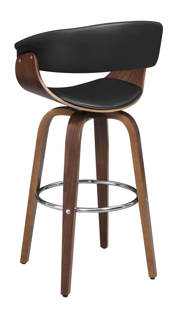 Zion - Zion Upholstered Swivel Bar Stool Walnut and Black