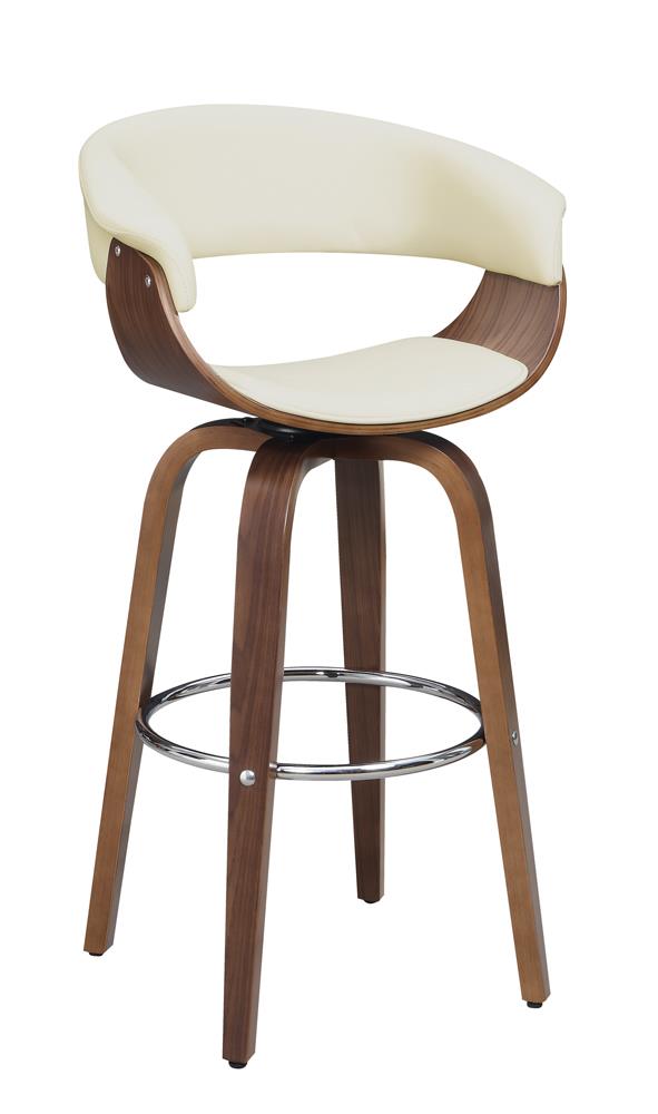 Zion - Zion Upholstered Swivel Bar Stool Walnut and Ecru