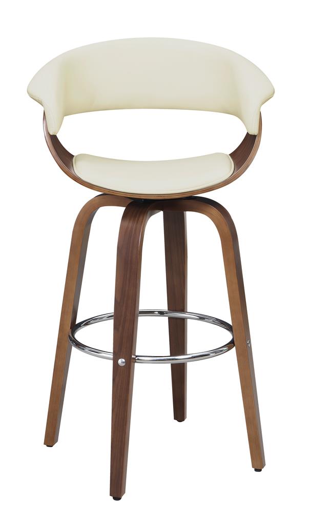 Zion - Zion Upholstered Swivel Bar Stool Walnut and Ecru