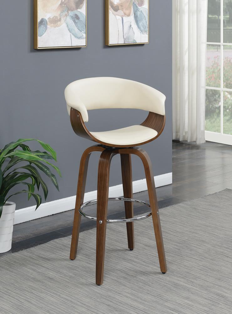 Zion - Zion Upholstered Swivel Bar Stool Walnut and Ecru