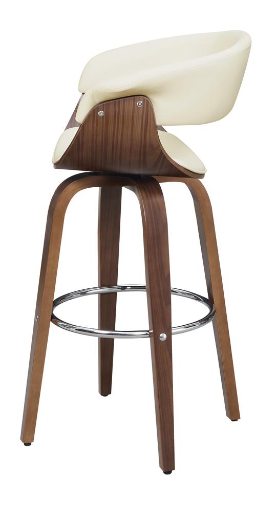 Zion - Zion Upholstered Swivel Bar Stool Walnut and Ecru