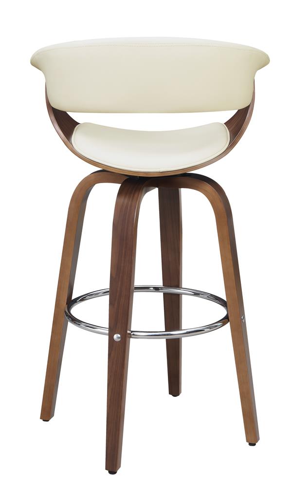 Zion - Zion Upholstered Swivel Bar Stool Walnut and Ecru