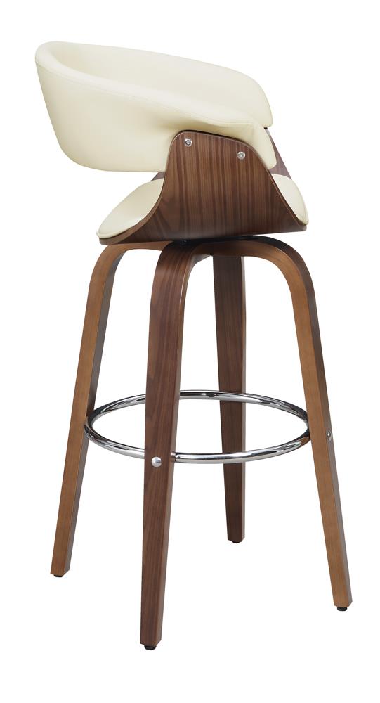 Zion - Zion Upholstered Swivel Bar Stool Walnut and Ecru